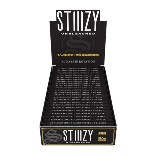 STIIIZY - Unbleached Rolling Papers 1 1/4 (33ct) - Display of 25 (MSRP $2.00ea)