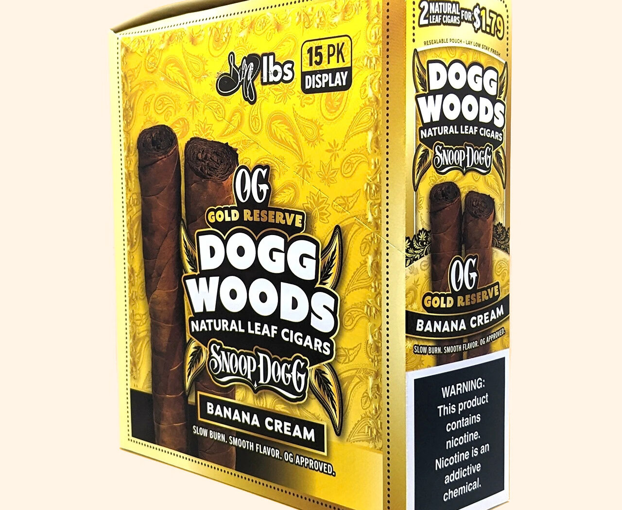 Dogg Woods - OG Gold Reserve Leaf Cigars (2pk) [Pre-Priced] - Display of 15 (MSRP $1.79ea)