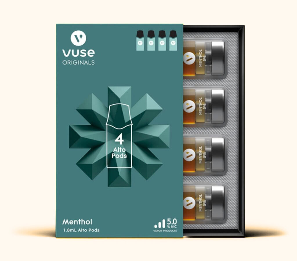 Vuse Alto Pods - 4 Pod - 5.0% - 5 Pack (MSRP $25.00ea)