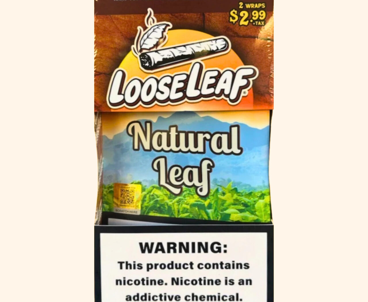 Looseleaf - Tobacco Wraps (2ct) - Box of 20 (Pre-Priced $2.99)