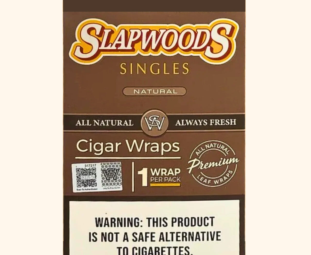 Slapwoods - Cigar Wraps (1ct) Display of 20 (Pre-priced $1.39)