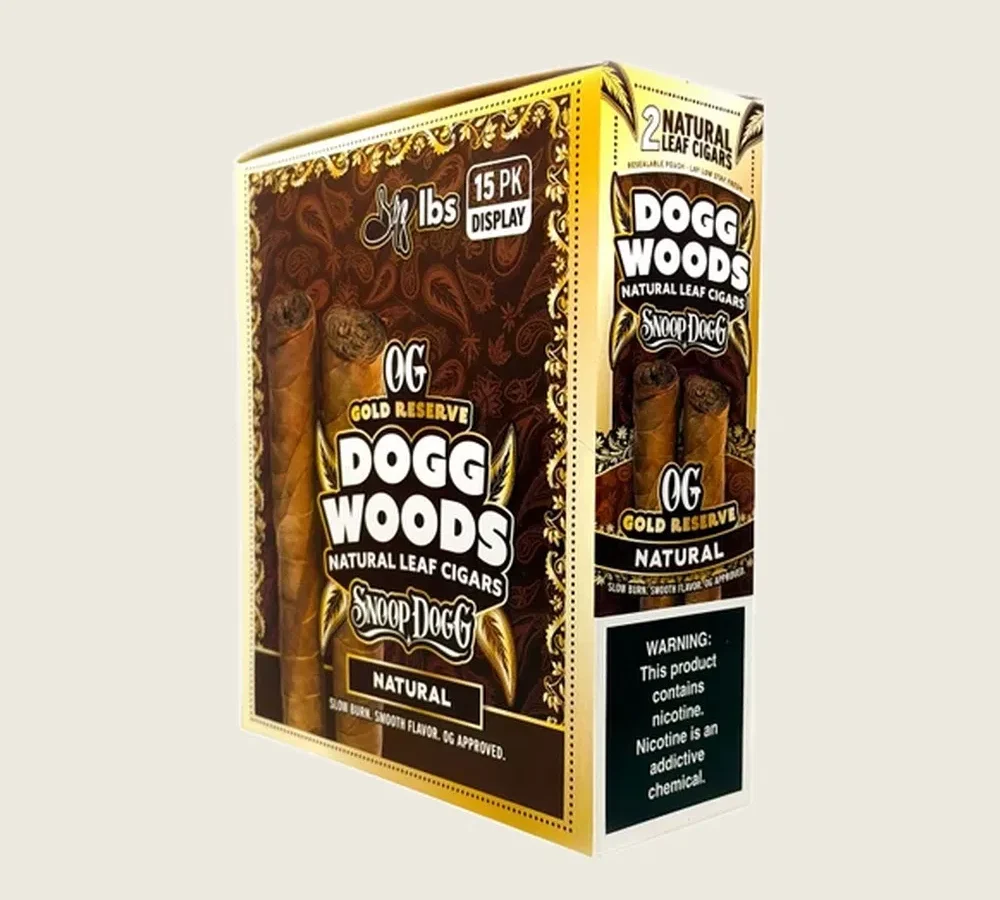 Dogg Woods - OG Gold Reserve Leaf Cigars (2pk) [Pre-Priced] - Display of 15 (MSRP $1.79ea)