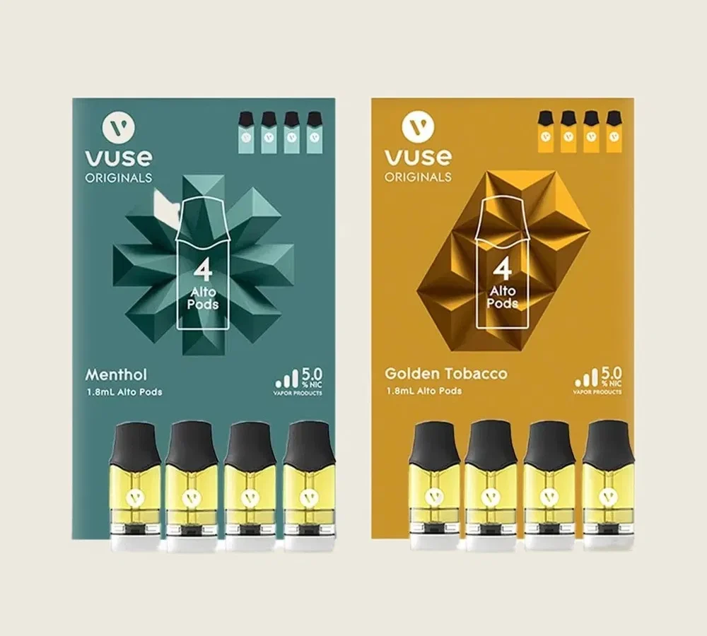 Vuse Alto Pods - 4 Pod - 5.0% - 5 Pack (MSRP $25.00ea)