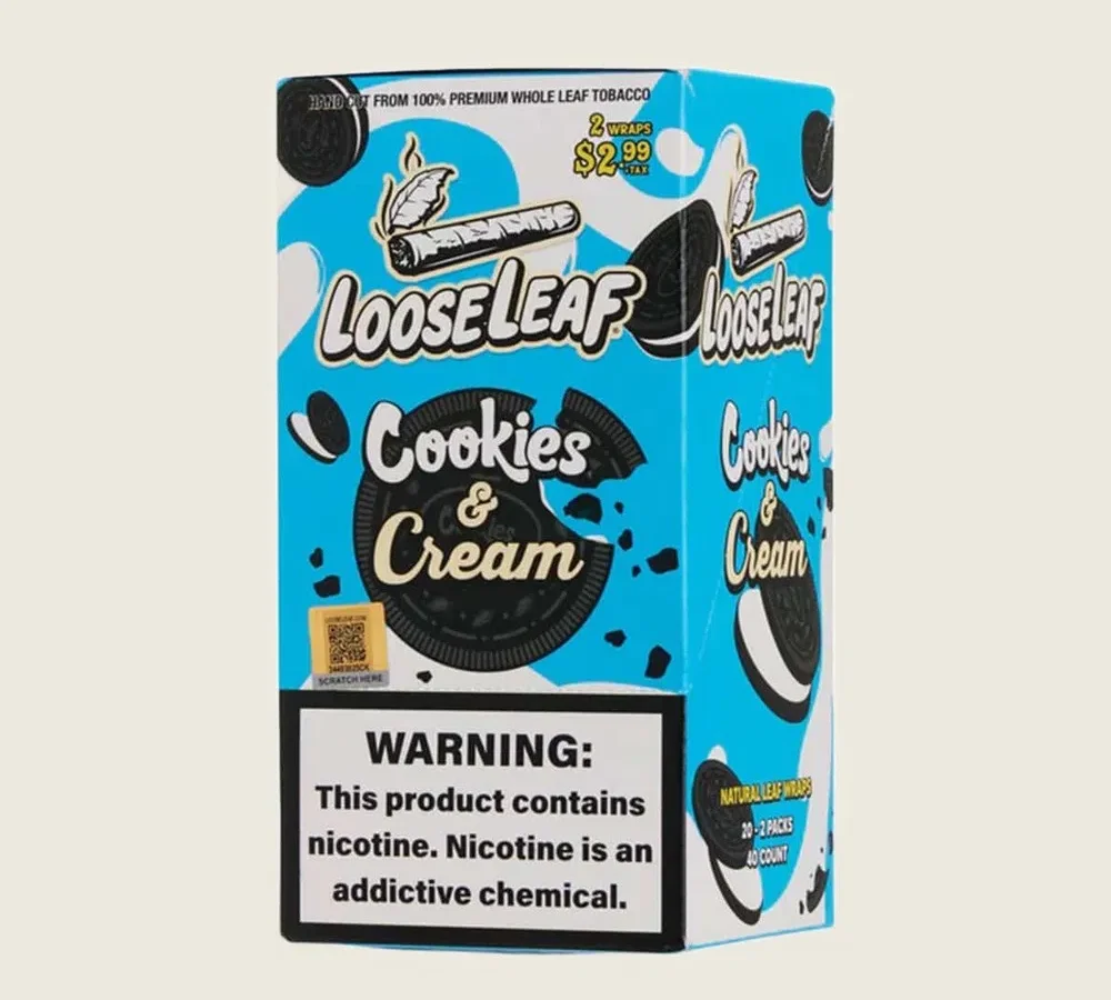 Looseleaf - Tobacco Wraps (2ct) - Box of 20 (Pre-Priced $2.99)