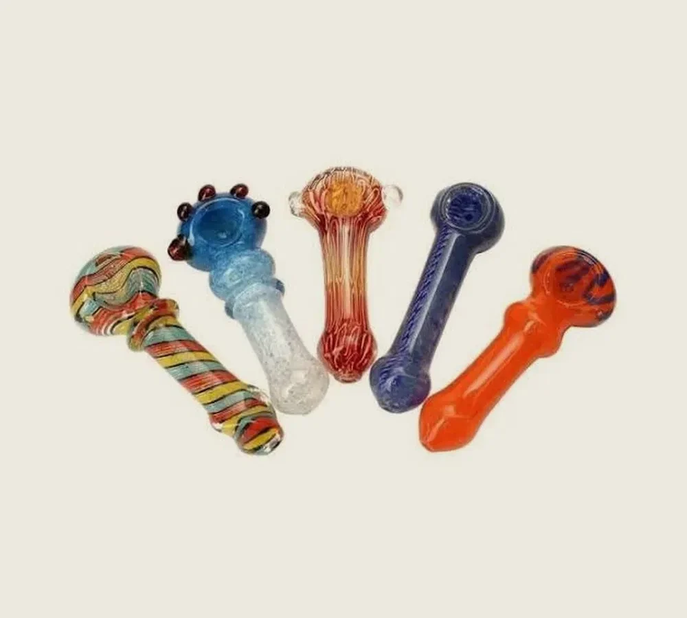 Glass pipe - assorted - pack of 5