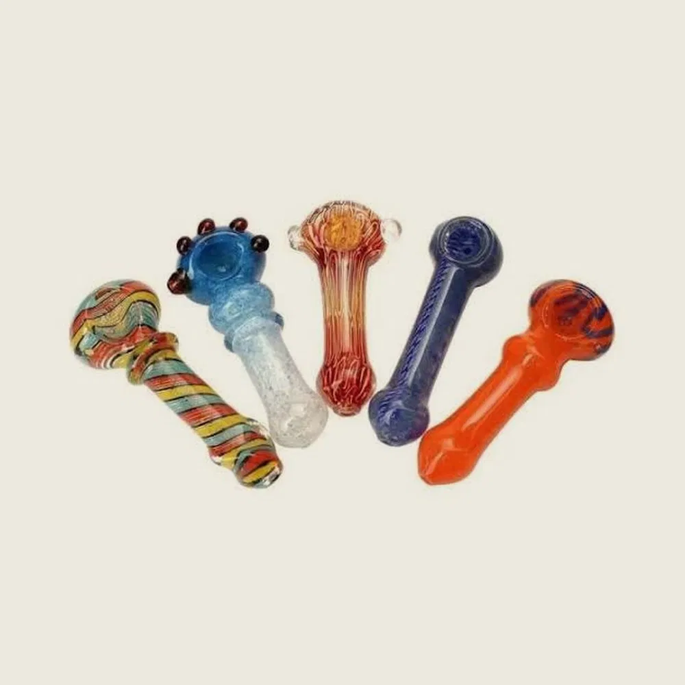 Glass pipe - assorted - pack of 5