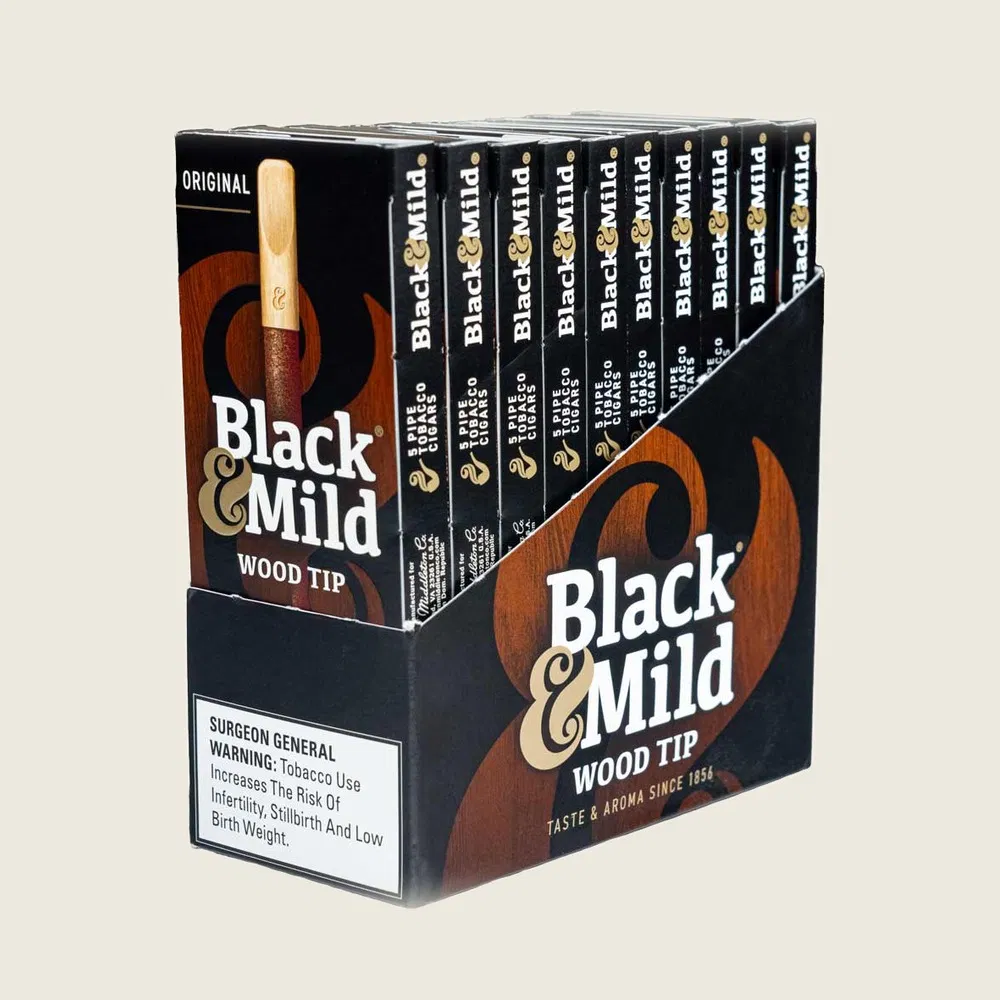Black & Mild - Wood Tip Cigars (5pk) - Box of 10